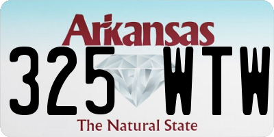 AR license plate 325WTW