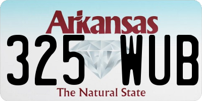 AR license plate 325WUB