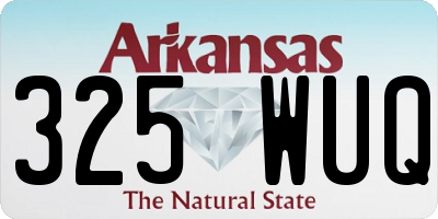 AR license plate 325WUQ