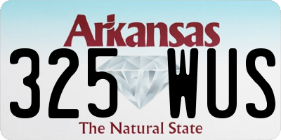 AR license plate 325WUS