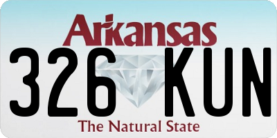AR license plate 326KUN