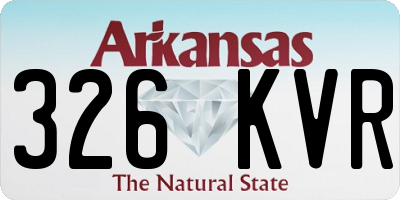 AR license plate 326KVR