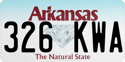 AR license plate 326KWA