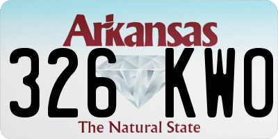 AR license plate 326KWO