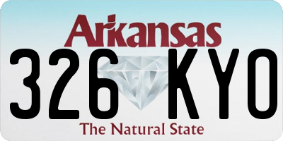 AR license plate 326KYO