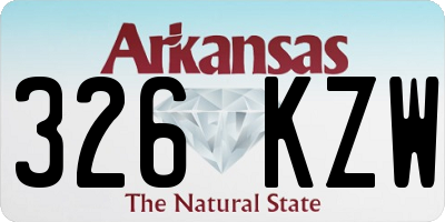 AR license plate 326KZW