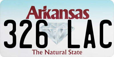 AR license plate 326LAC