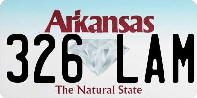 AR license plate 326LAM