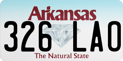 AR license plate 326LAO