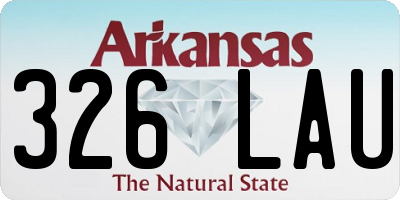 AR license plate 326LAU