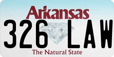 AR license plate 326LAW