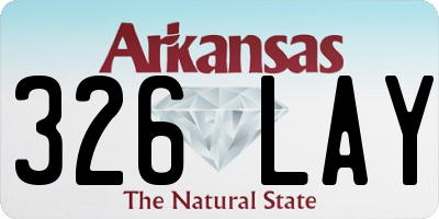 AR license plate 326LAY