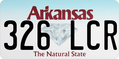 AR license plate 326LCR