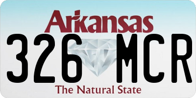 AR license plate 326MCR