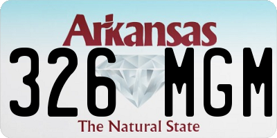 AR license plate 326MGM
