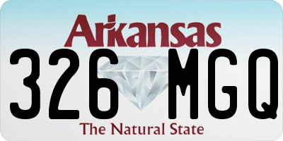 AR license plate 326MGQ