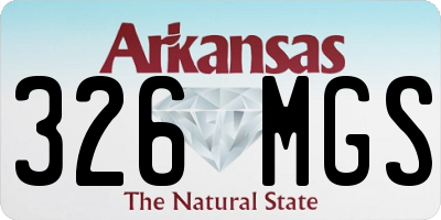 AR license plate 326MGS