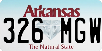 AR license plate 326MGW