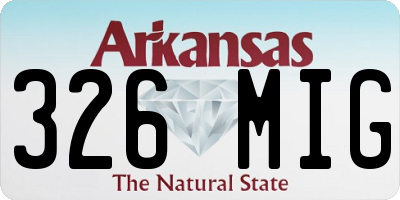 AR license plate 326MIG