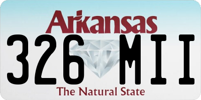 AR license plate 326MII