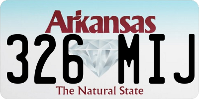 AR license plate 326MIJ