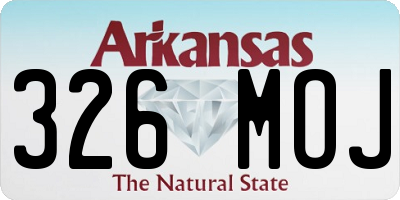 AR license plate 326MOJ
