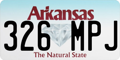 AR license plate 326MPJ