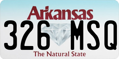 AR license plate 326MSQ