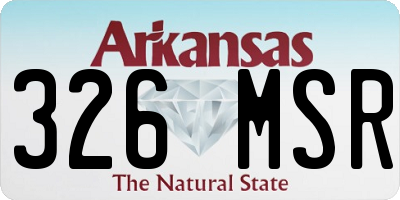AR license plate 326MSR