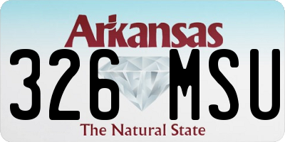 AR license plate 326MSU