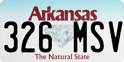 AR license plate 326MSV