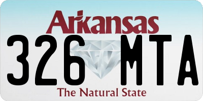 AR license plate 326MTA