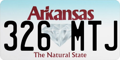 AR license plate 326MTJ