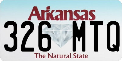 AR license plate 326MTQ
