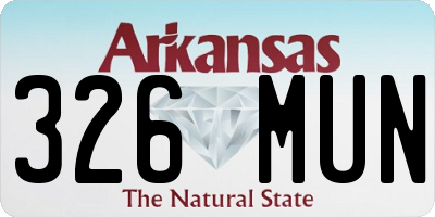 AR license plate 326MUN