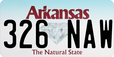 AR license plate 326NAW