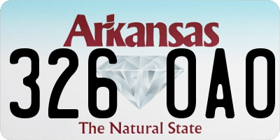 AR license plate 326OAO
