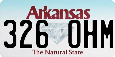 AR license plate 326OHM