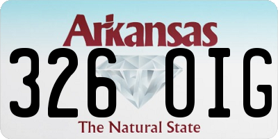 AR license plate 326OIG
