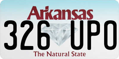 AR license plate 326UPO