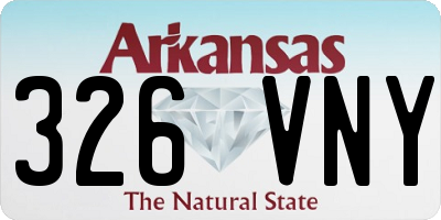 AR license plate 326VNY