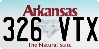 AR license plate 326VTX