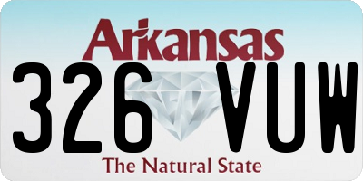 AR license plate 326VUW