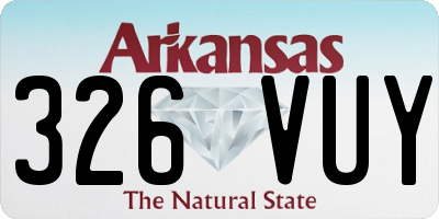 AR license plate 326VUY
