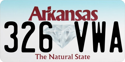 AR license plate 326VWA