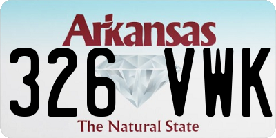 AR license plate 326VWK