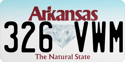 AR license plate 326VWM