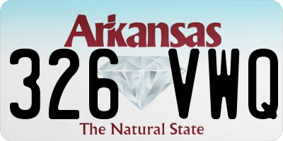AR license plate 326VWQ