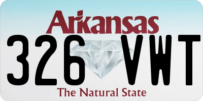 AR license plate 326VWT