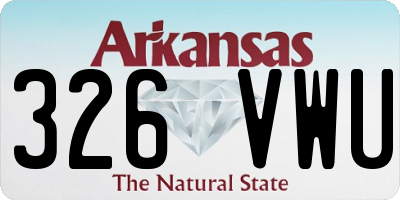 AR license plate 326VWU